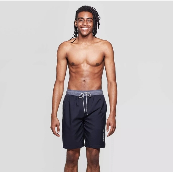 NWT Speedo Men's 9" Marina Long Volley Swim Trunks - Black - Size Small - Picture 1 of 16